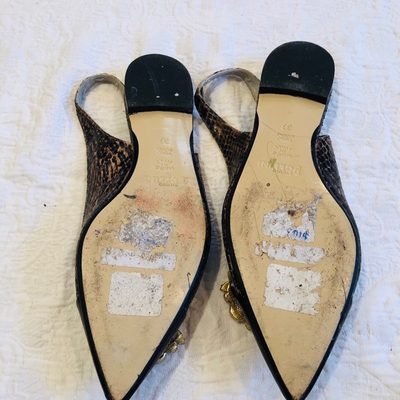 POLLINI*Embellished Python Flat Slingback*EU 37 - Picture 2 of 2